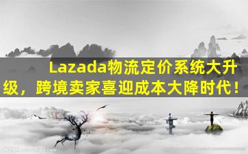 Lazada物流定价系统大升级，跨境卖家喜迎成本大降时代！