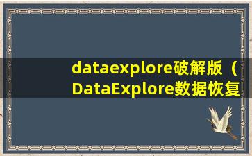 dataexplore破解版（DataExplore数据恢复大师有效注册码或真正破解版的吗？）
