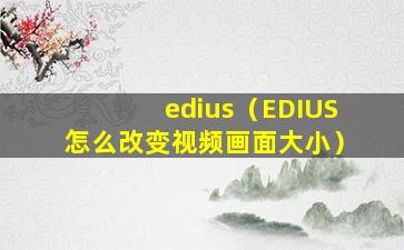 edius（EDIUS怎么改变视频画面大小）