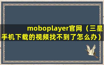 moboplayer官网（三星手机下载的视频找不到了怎么办）