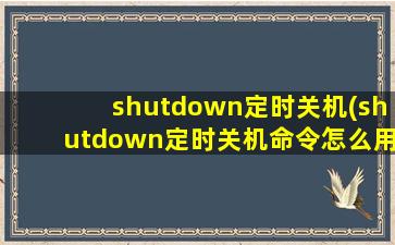 shutdown定时关机(shutdown定时关机命令怎么用啊求详答)